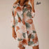 printed lapel cardigan dress to