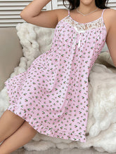 Plus-size Slip Nightgown For Women Floral Print Dress
