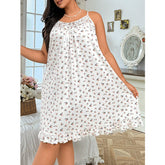 Plus-size Slip Nightgown For Women Floral Print Dress