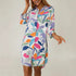 printed lapel cardigan dress to