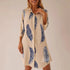 printed lapel cardigan dress to